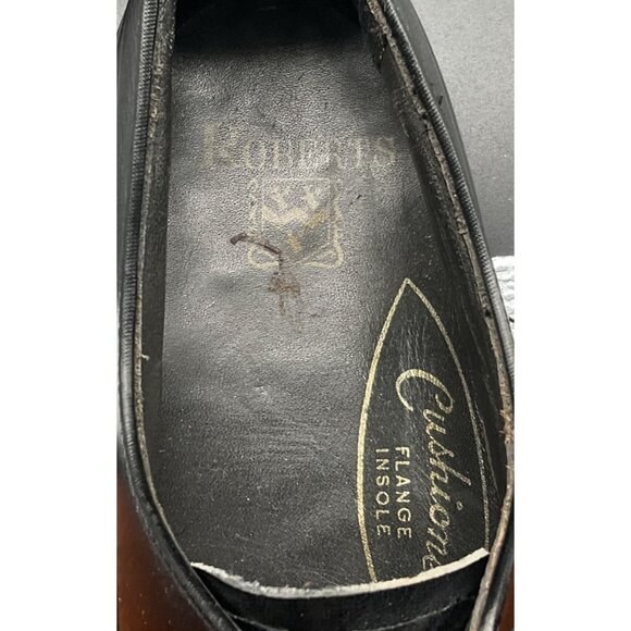 John C Roberts Apron Toe Derby Shoes Black Leather Steel Shank 28cm Insole Mens